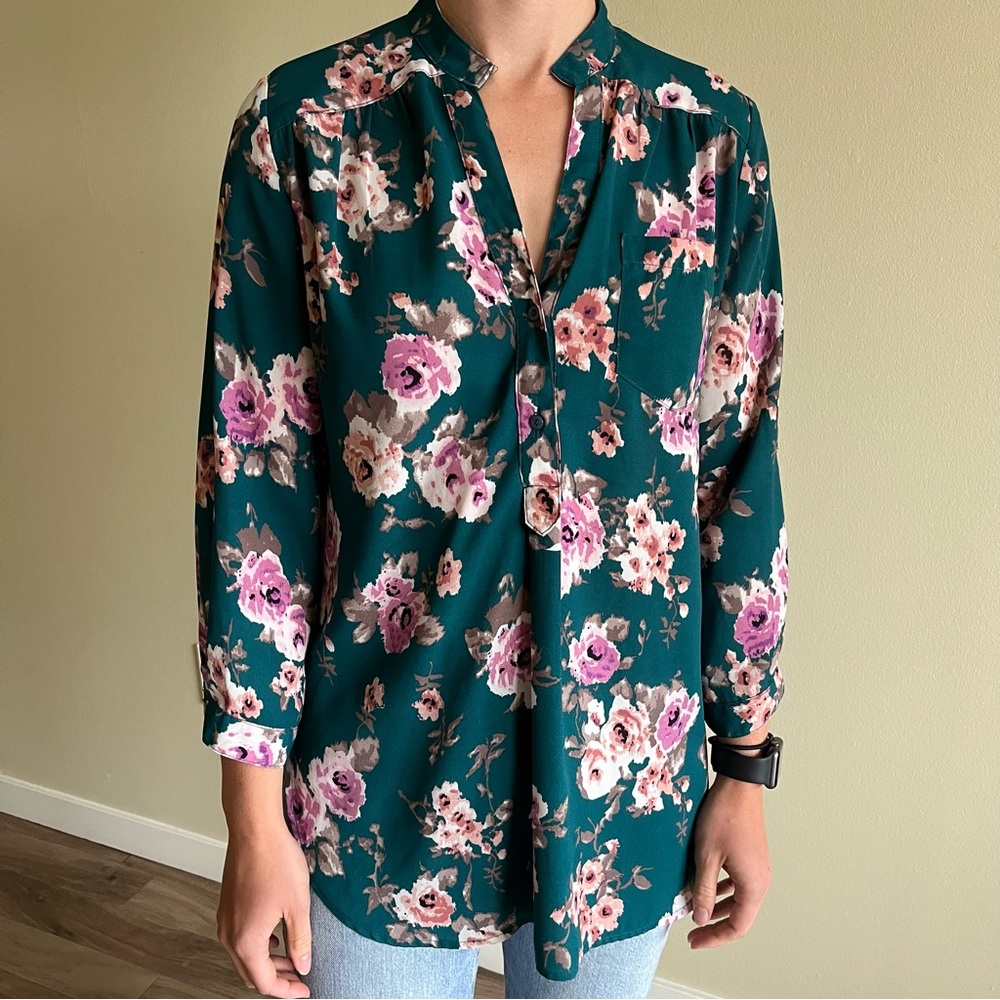 fun 2 fun Flower Tunic Blouse